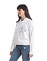 Aeropostale White Drawstring Hood Brand Print Sweatshirt