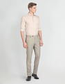 Arrow Patterned Weave Autoflex Trousers