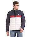 U.S. Polo Assn. Navy And White Colour Block Puffer Jacket