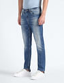 Flying Machine Stone Wash Slash Slim Tapered Fit Jeans