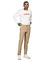 Tommy Hilfiger Men Khaki Denton Regular Fit Solid Casual Trousers