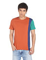 Flying Machine Pure Cotton Colour Block T-Shirt