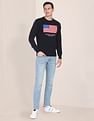 U.S. Polo Assn. Crew Neck Patterned Knit Cotton Sweater
