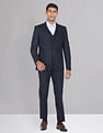 AD by Arvind Tailored Regular Fit Solid Twill Three Piece Suit