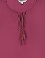 Aeropostale Women Purple Notch Round Neck Scalloped Hem Dress