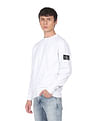 Calvin Klein Jeans Men White Crew Neck Monogram Sleeve Badge Sweatshirt