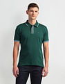 Arrow Sports Stripe Collar Solid Polo Shirt