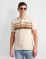 Arrow Sports Tipped Collar Horizontal Stripe Polo Shirt