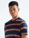 Flying Machine Crew Neck Horizontal Stripe T-Shirt