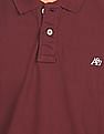 Aeropostale Men Maroon Cotton Solid Polo Shirt