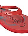 Calvin Klein Men Dark Red V-Strap Brand Print Slippers