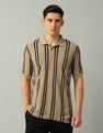 Arrow Sport Vertical Striped Pure Cotton Polo Shirt