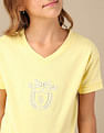 U.S. Polo Assn. Kids Girls Crest Embroidered Cotton T-Shirt