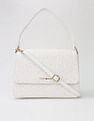Tommy Hilfiger Logo Beige Pu Hand Bag