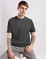 Calvin Klein Jeans Mens Black Self-design T-Shirts