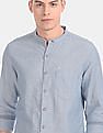 Flying Machine Vertical Stripe Cotton Linen Shirt