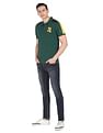 AD by Arvind Contrast Sleeve Sporty Polo Shirt