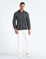 Flying Machine Hooded Vertical Stripe Shirt