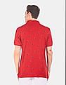 Aeropostale Men Red Pique Printed Polo Shirt