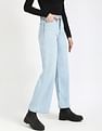 Calvin Klein Jeans Womens Light Washed Wide Leg Jeans