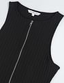 Calvin Klein Jeans Zip Up Elongated Rib Knit Dress