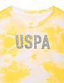 U.S. Polo Assn. Kids Girls Crew Neck Tie And Dye Print T-Shirt