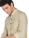 Flying Machine Double Patch Pocket Abstract Print Shirt
