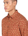 Flying Machine Abstract Print Cotton Shirt