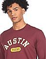 Aeropostale Men Burgundy Round Neck Graphic Print Sweatshirt