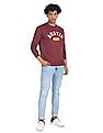 Aeropostale Men Burgundy Round Neck Graphic Print Sweatshirt