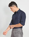 Arrow Newyork Self Design Twill Shirt