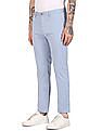 Tommy Hilfiger Men Blue Denton Regular Fit Solid Casual Trousers