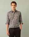 Arrow Newyork Floral Printed Satin Shirt