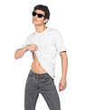 Flying Machine Ribbed Neck Heathered T-Shirt