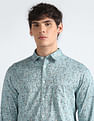 Flying Machine Abstract Print Cotton Shirt