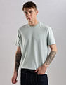 Calvin Klein Jeans Mens Blue Solid T-Shirts