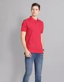 AD by Arvind Geometric Print Cotton Polo Shirt
