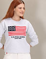 U.S. Polo Assn. Women Heathered Brand Embroidered Sweatshirt