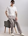 Calvin Klein Jeans Slim-Fit Solid Mid Rise Trousers