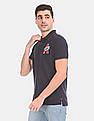 Aeropostale Men White Cotton Numeric Appliqued Polo Shirt