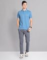AD by Arvind Embroidered Logo Cotton Polo Shirt
