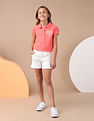 U.S. Polo Assn. Kids Girls Glitter Relaxed Fit Polo Shirt