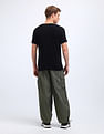 Flying Machine Loose Fit Solid Cargo Trousers