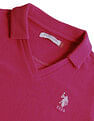 U.S. Polo Assn. Women Ribbed Collar Textured Polo Shirt