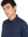 Flying Machine Geometric Print Cotton Shirt