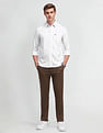 Arrow Sport Manhattan Slim Fit Vertical Striped Shirt
