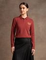 U.S. Polo Assn. Women Crest Logo Long Sleeve Polo Shirt