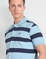 Arrow Sports Horizontal Stripe Cotton Polo Shirt