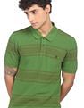 AD by Arvind Cotton Horizontal Striped Polo Shirt