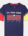 U.S. Polo Assn. Kids Contrast Bell Sleeve Brand Print T-Shirt